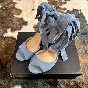 Lulu's Blue Wrap Sandals